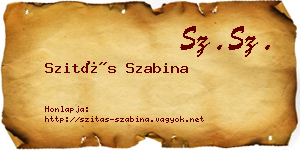 Szitás Szabina névjegykártya