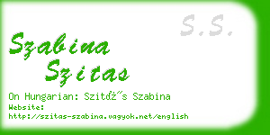 szabina szitas business card